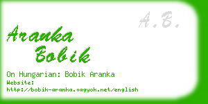 aranka bobik business card